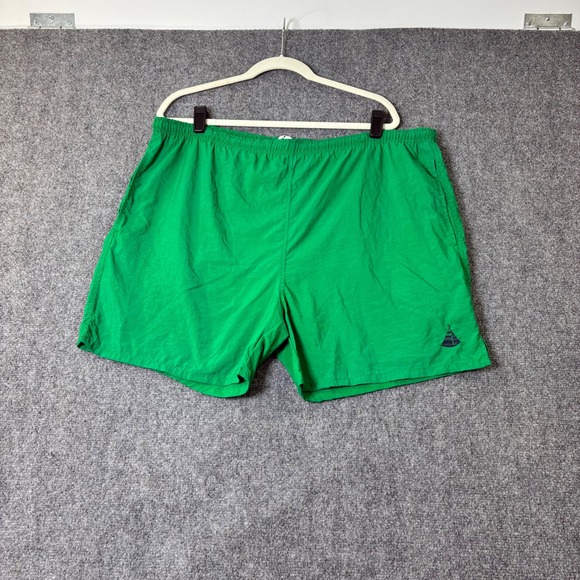Vintage Sutter‎ Grant Nylon Swim Trunks Shorts Elastic Waist Green 5" inseam- L - Picture 1 of 5